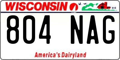 WI license plate 804NAG