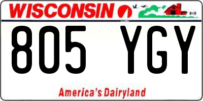 WI license plate 805YGY