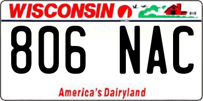 WI license plate 806NAC