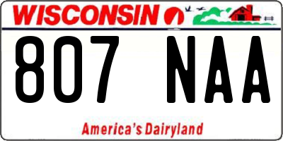 WI license plate 807NAA