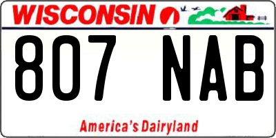 WI license plate 807NAB