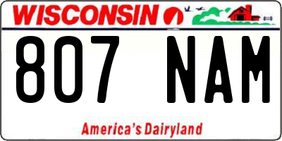 WI license plate 807NAM