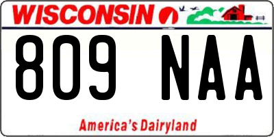 WI license plate 809NAA