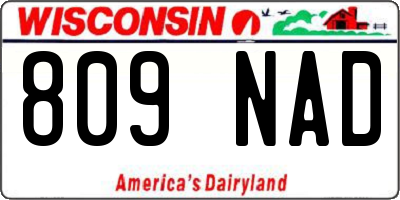 WI license plate 809NAD