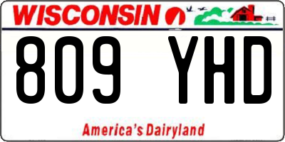 WI license plate 809YHD