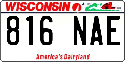 WI license plate 816NAE