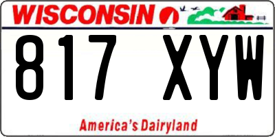 WI license plate 817XYW