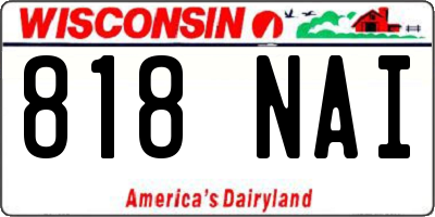 WI license plate 818NAI