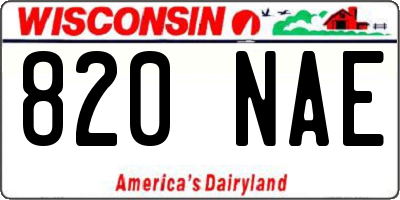 WI license plate 820NAE