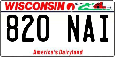 WI license plate 820NAI