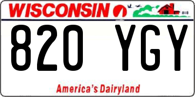 WI license plate 820YGY
