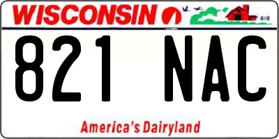 WI license plate 821NAC