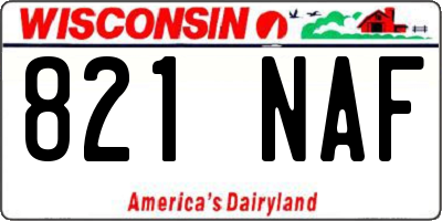 WI license plate 821NAF