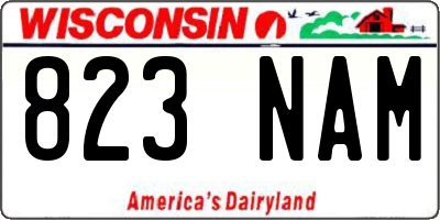WI license plate 823NAM