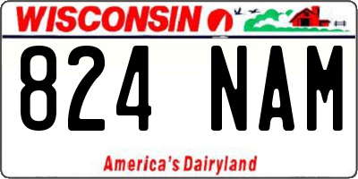 WI license plate 824NAM