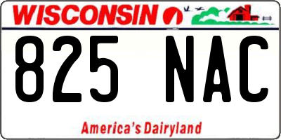 WI license plate 825NAC