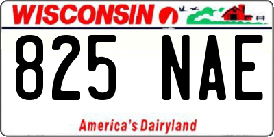 WI license plate 825NAE