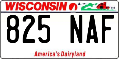 WI license plate 825NAF