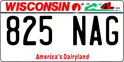WI license plate 825NAG