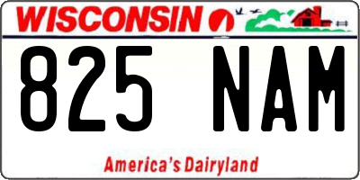 WI license plate 825NAM