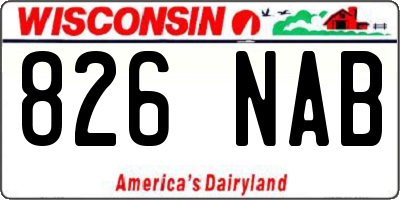 WI license plate 826NAB