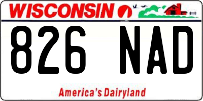 WI license plate 826NAD