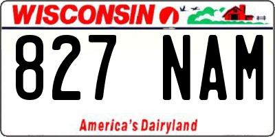 WI license plate 827NAM