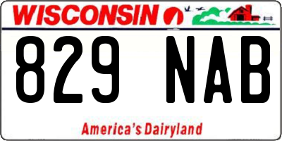 WI license plate 829NAB