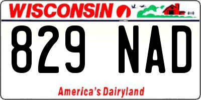 WI license plate 829NAD