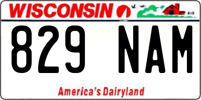 WI license plate 829NAM
