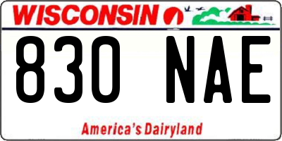 WI license plate 830NAE