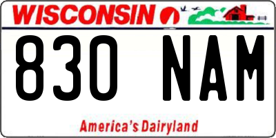 WI license plate 830NAM