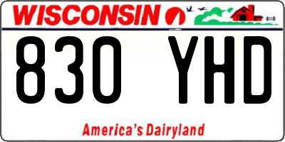 WI license plate 830YHD
