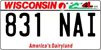 WI license plate 831NAI