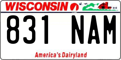 WI license plate 831NAM