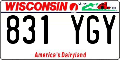 WI license plate 831YGY