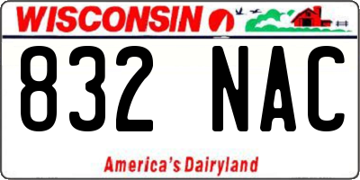 WI license plate 832NAC