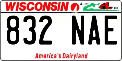 WI license plate 832NAE