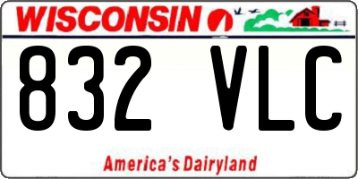 WI license plate 832VLC