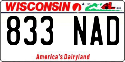 WI license plate 833NAD