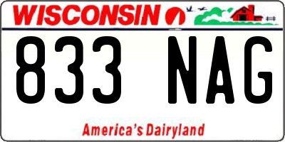 WI license plate 833NAG