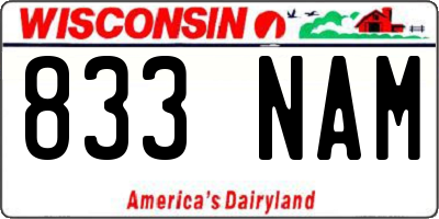 WI license plate 833NAM