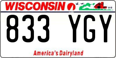 WI license plate 833YGY