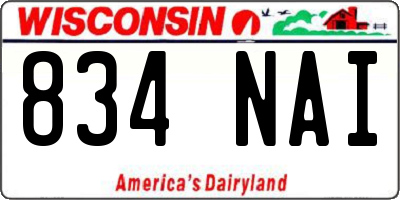 WI license plate 834NAI