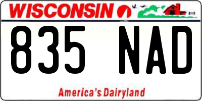 WI license plate 835NAD