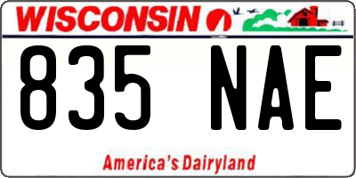 WI license plate 835NAE