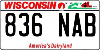 WI license plate 836NAB