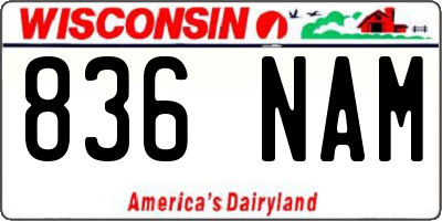 WI license plate 836NAM