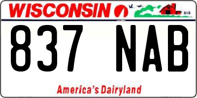 WI license plate 837NAB