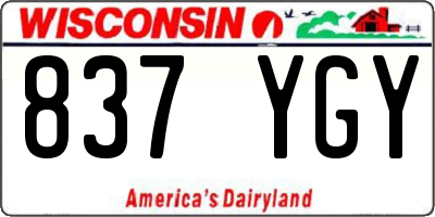 WI license plate 837YGY